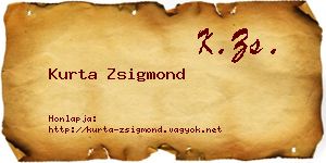Kurta Zsigmond névjegykártya